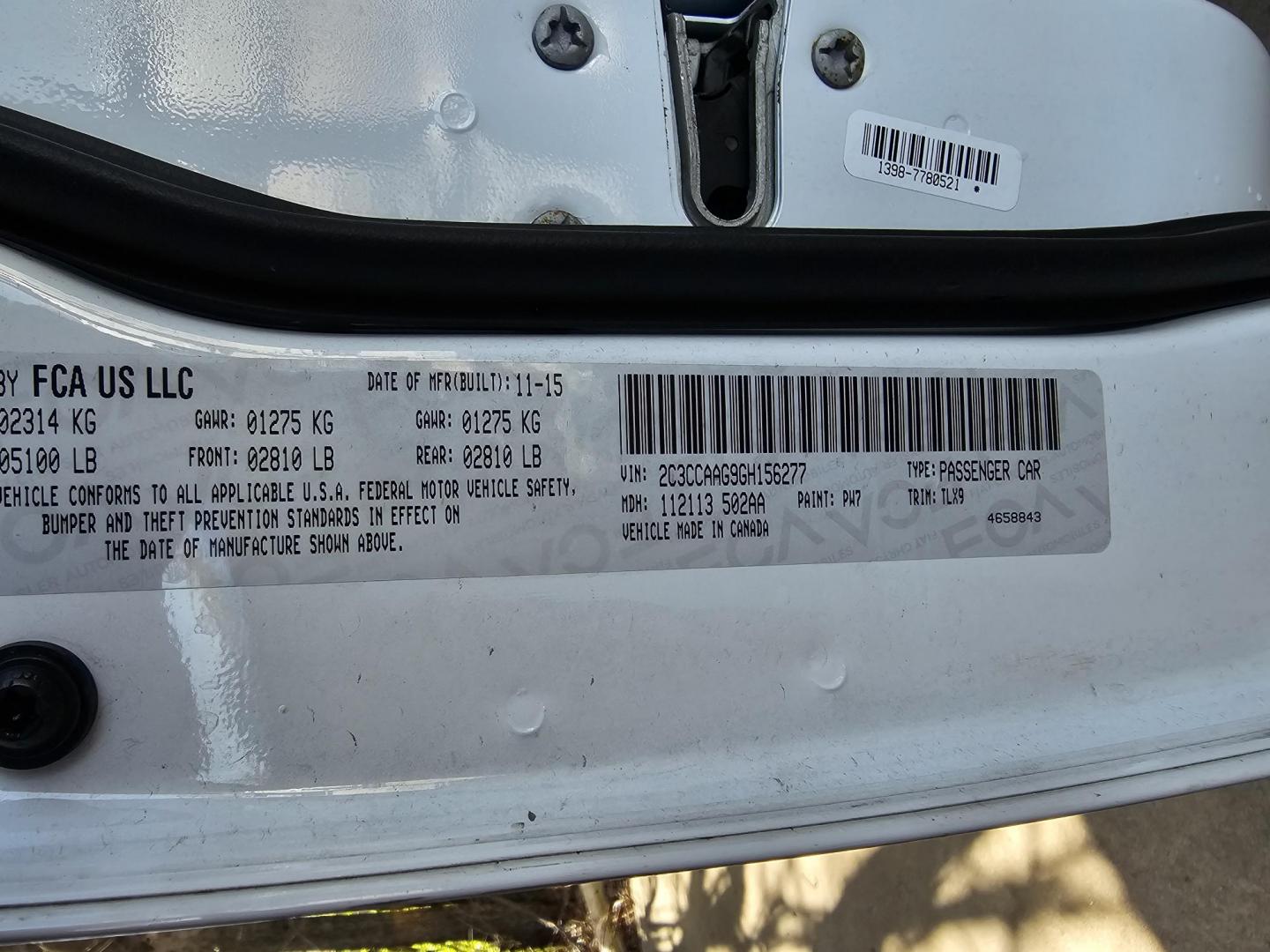 2016 WHITE Chrysler 300 Limited RWD (2C3CCAAG9GH) with an 3.6L V6 SOHC 24V engine, 8A transmission, located at 2020 East Division Street, Arlington, TX, 76011, (817) 801-3191, 32.742390, -97.076874 - Photo#24