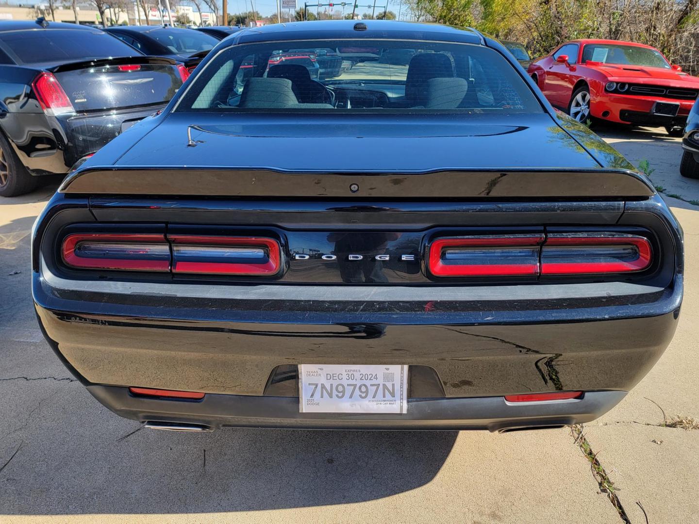 2021 Black Dodge Challenger SXT (2C3CDZAG9MH) with an 3.6L V6 DOHC 24V engine, 8A transmission, located at 2020 East Division Street, Arlington, TX, 76011, (817) 801-3191, 32.742390, -97.076874 - Photo#3