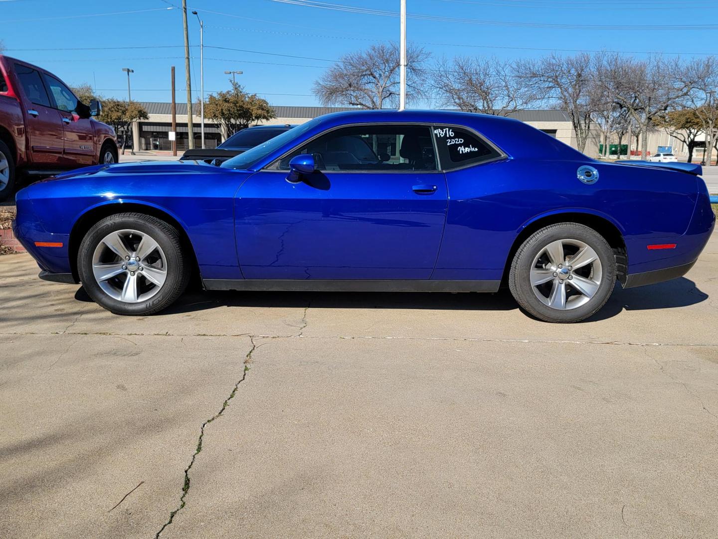 2020 Blue Dodge Challenger SXT (2C3CDZAGXLH) with an 3.6L V6 DOHC 24V engine, 8A transmission, located at 2020 East Division Street, Arlington, TX, 76011, (817) 801-3191, 32.742390, -97.076874 - Photo#5