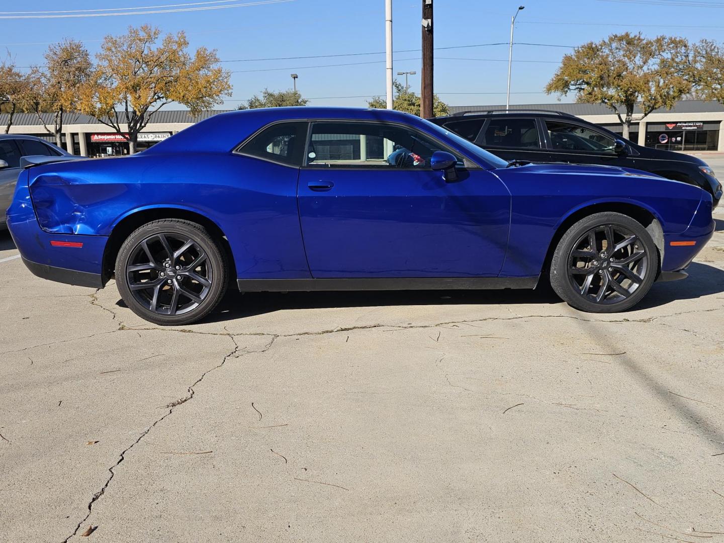 2022 Blue Dodge Challenger SXT (2C3CDZAG5NH) with an 3.6L V6 DOHC 24V engine, 8A transmission, located at 2020 East Division Street, Arlington, TX, 76011, (817) 801-3191, 32.742390, -97.076874 - Photo#1