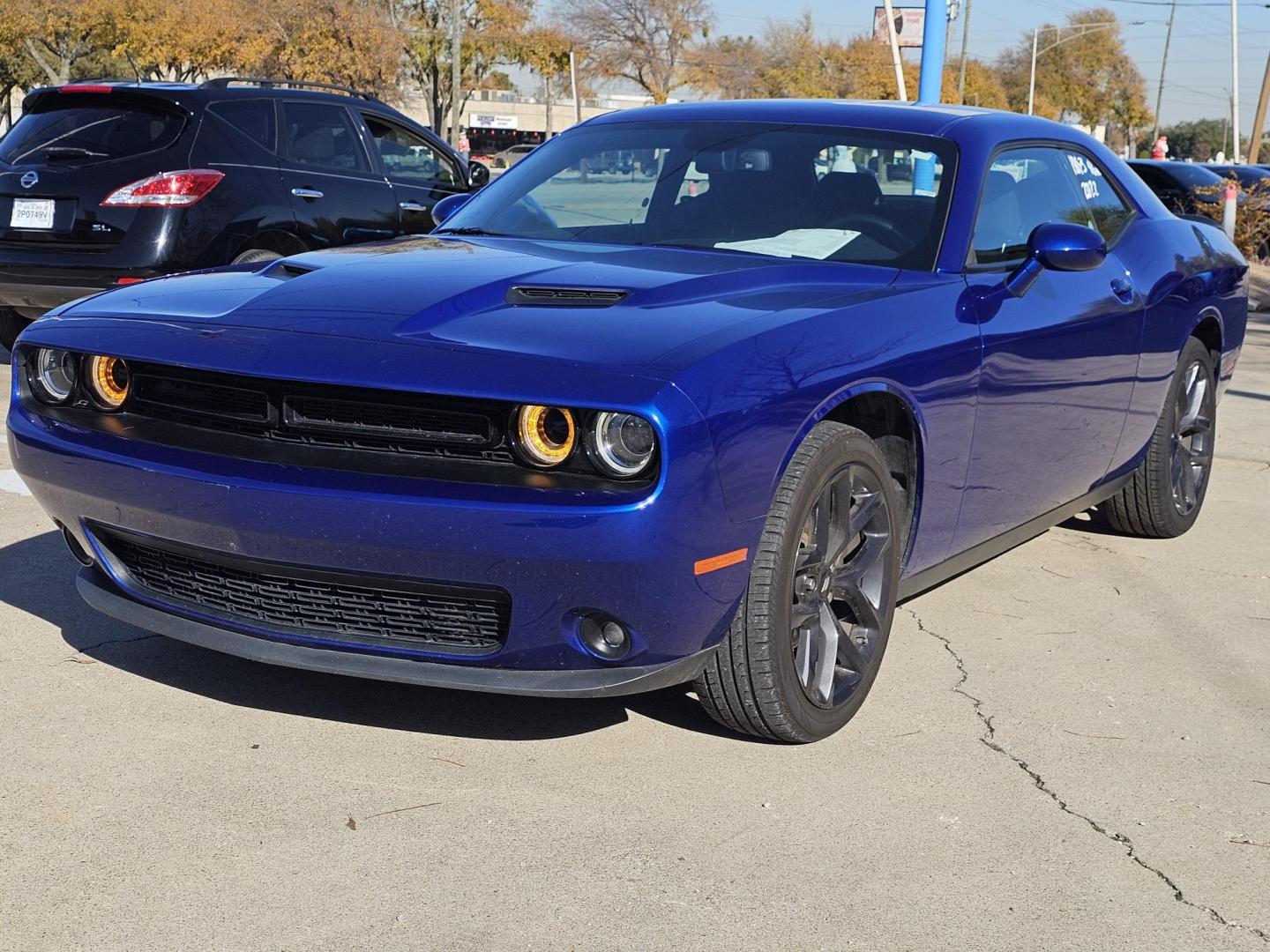 2022 Blue Dodge Challenger SXT (2C3CDZAG5NH) with an 3.6L V6 DOHC 24V engine, 8A transmission, located at 2020 East Division Street, Arlington, TX, 76011, (817) 801-3191, 32.742390, -97.076874 - Photo#6