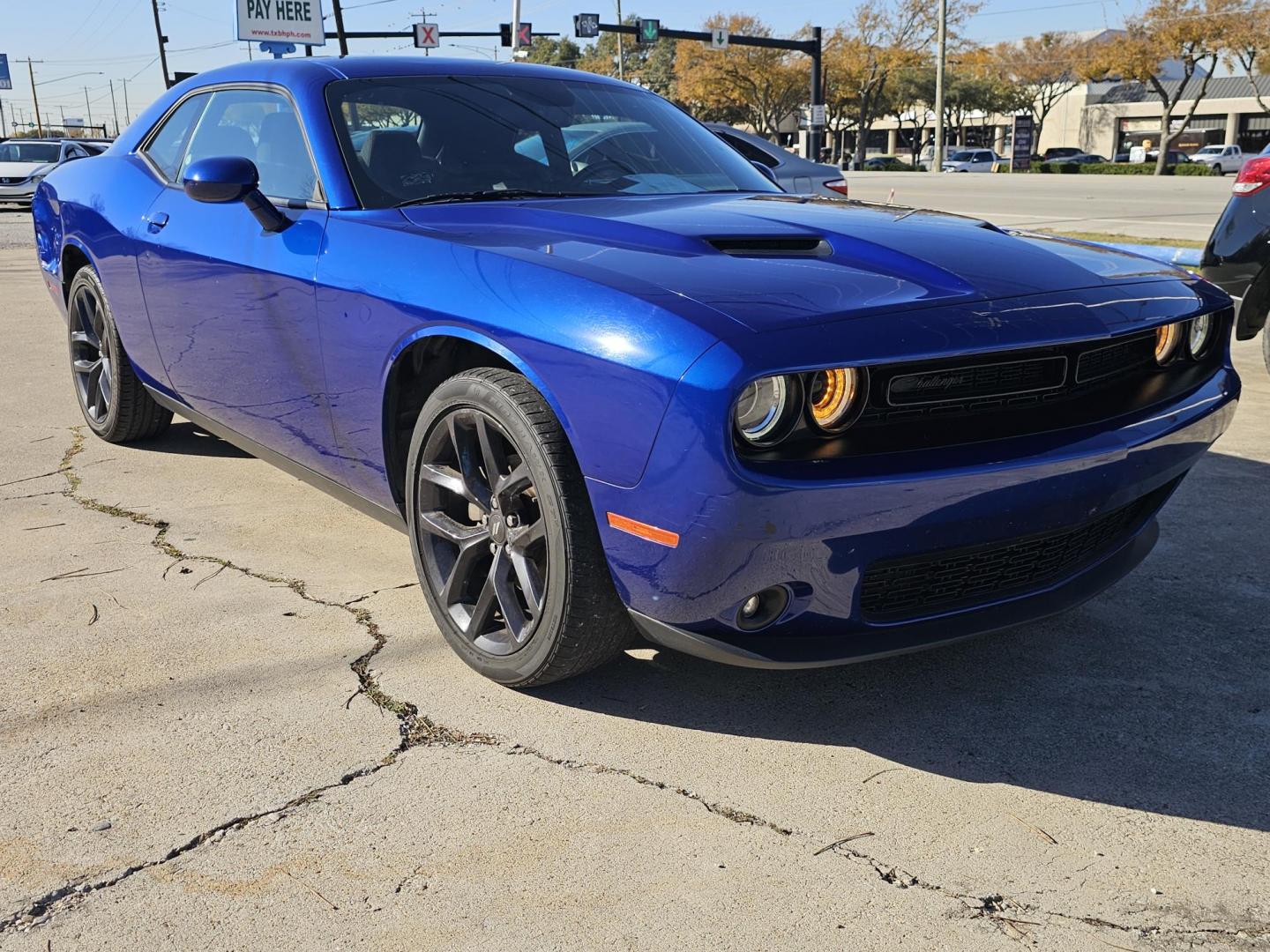 2022 Blue Dodge Challenger SXT (2C3CDZAG5NH) with an 3.6L V6 DOHC 24V engine, 8A transmission, located at 2020 East Division Street, Arlington, TX, 76011, (817) 801-3191, 32.742390, -97.076874 - Photo#0