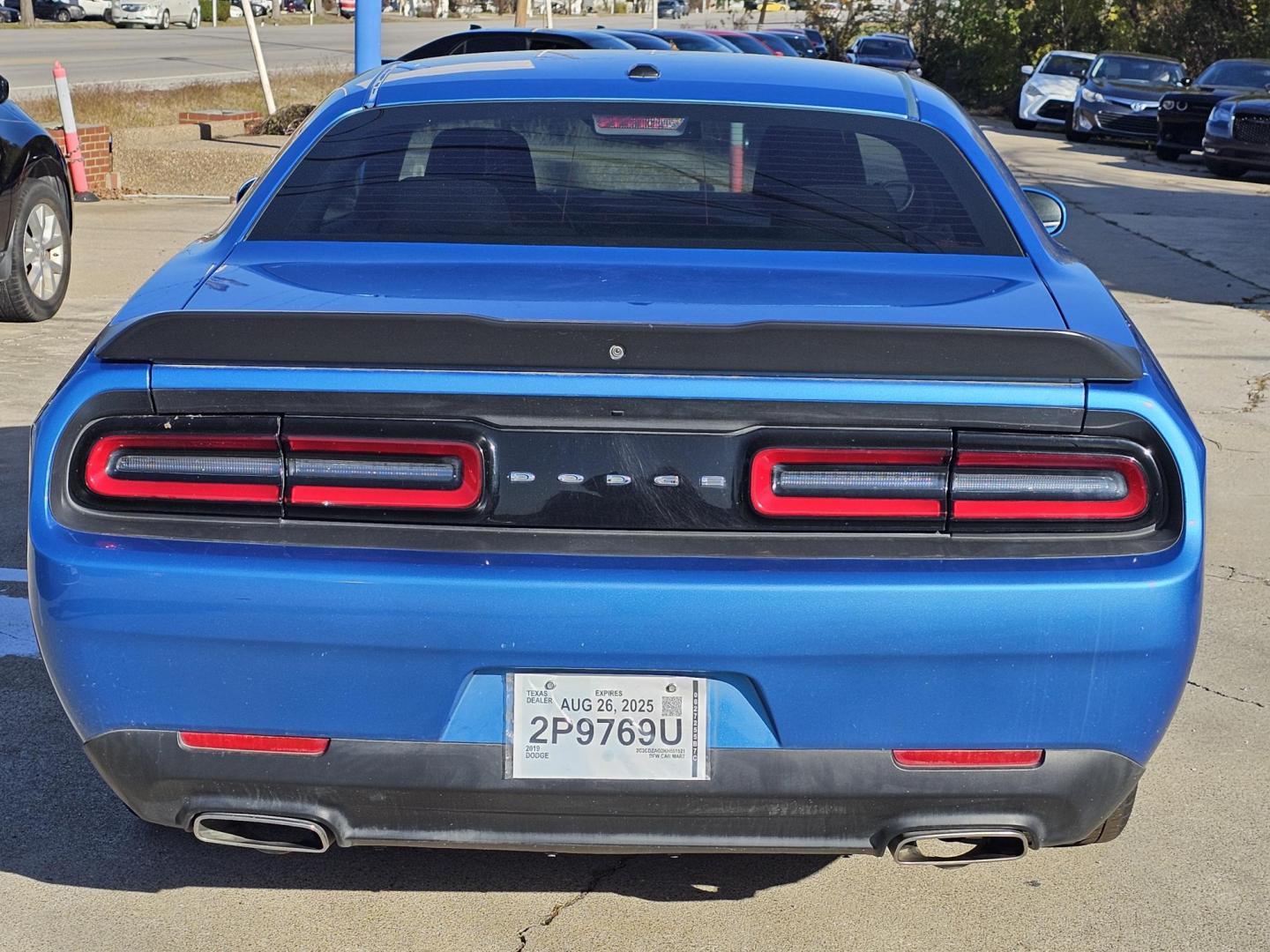 2019 Blue /Dark Gray Dodge Challenger SXT (2C3CDZAG2KH) with an 3.6L V6 DOHC 24V engine, 8A transmission, located at 2020 East Division Street, Arlington, TX, 76011, (817) 801-3191, 32.742390, -97.076874 - Photo#4